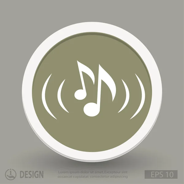 Music notes flat design icon — стоковый вектор