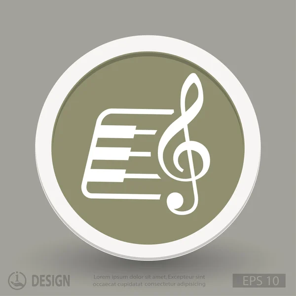 Tecla de música y teclado icono — Vector de stock