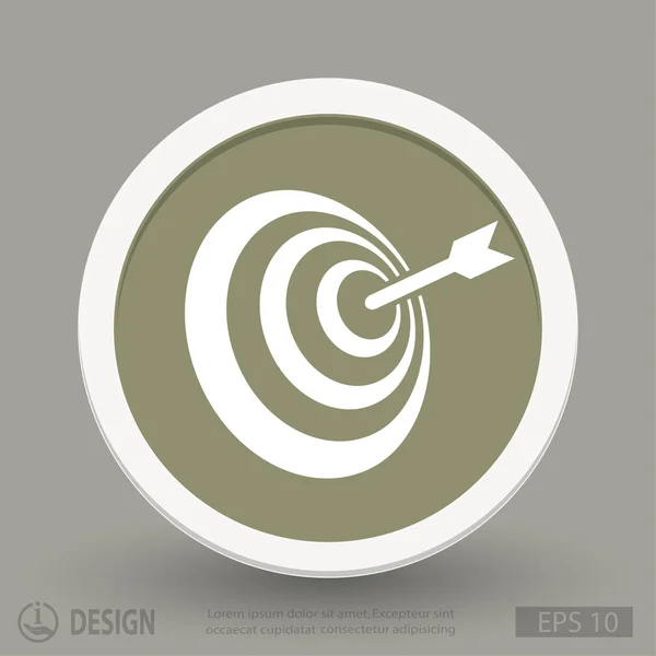 Objetivo icono de diseño plano — Archivo Imágenes Vectoriales