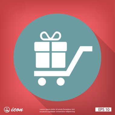 Alışveriş sepeti hediye simgesi ile