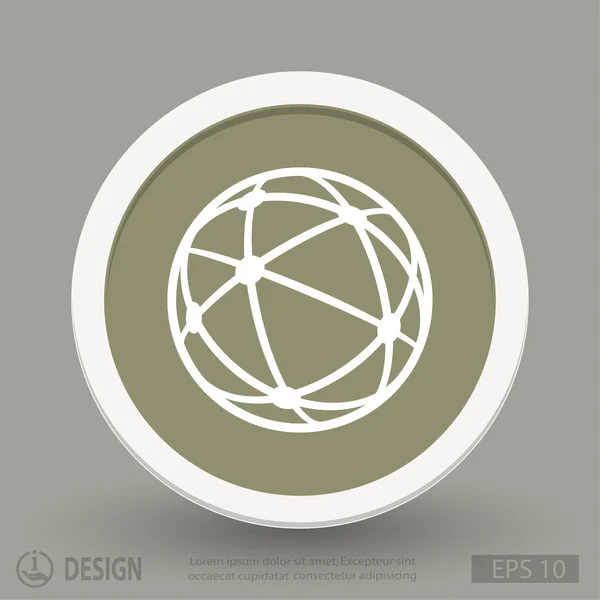 Globe flat design icon — Stock Vector