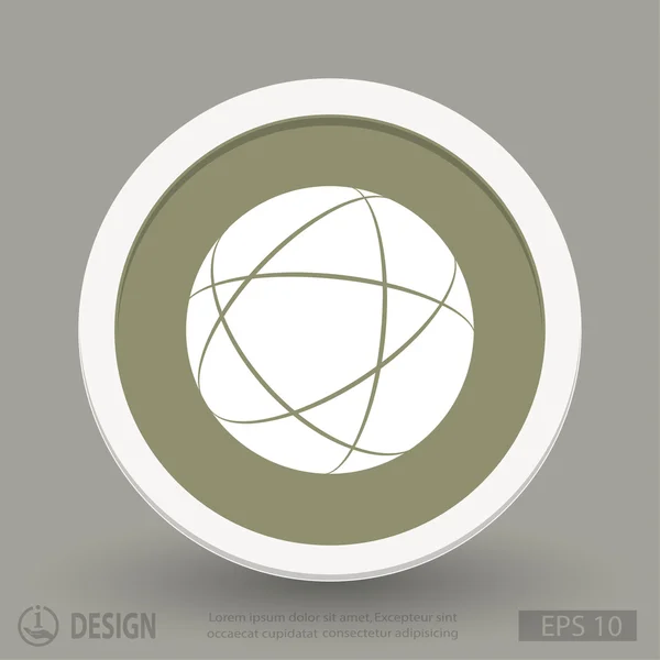 Globus flache Design-Ikone — Stockvektor