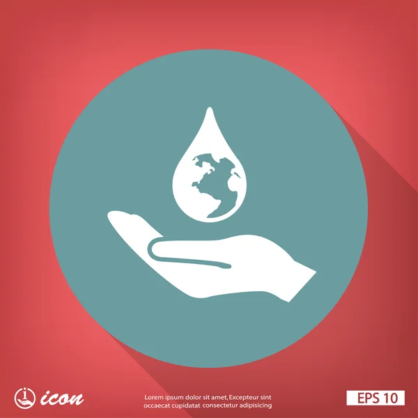 Hand with globe eco icon — Stock Vector