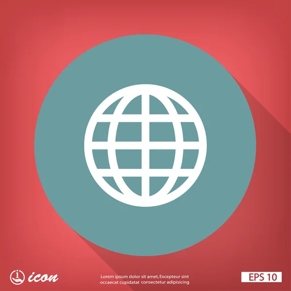 Globe icône de design plat — Image vectorielle