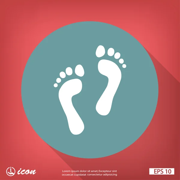 Footprints flat design icon — Stock Vector