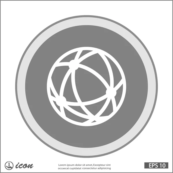 Значок плоского дизайна глобуса — стоковый вектор