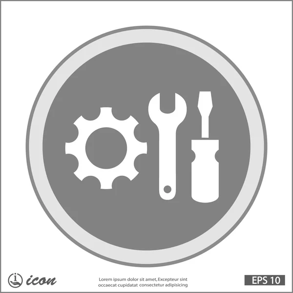 Équipement avec clé et icône de tournevis — Image vectorielle