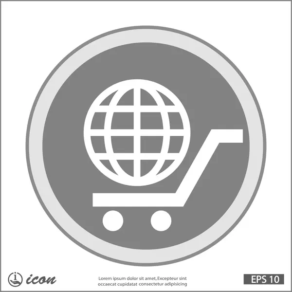 Globo en el icono del carrito de compras — Archivo Imágenes Vectoriales