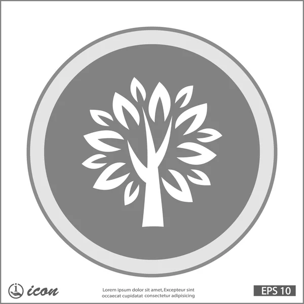 Árbol icono de diseño plano — Vector de stock