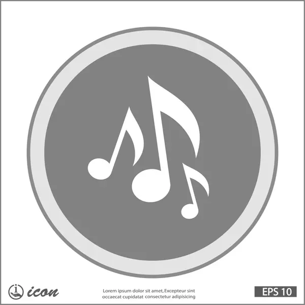 Music notes flat design icon — Stock Vector