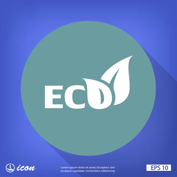 Eco icono de diseño plano — Vector de stock