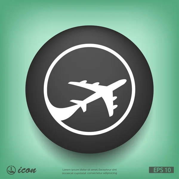 Repülőgép-lapos kivitel ikon — Stock Vector