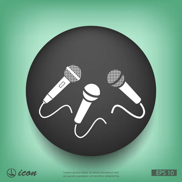 Mikrofonlar düz tasarım simgesi — Stok Vektör
