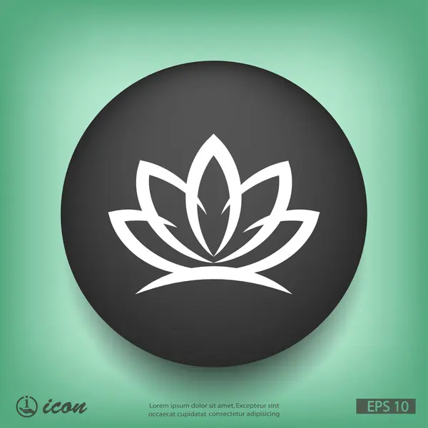 Lotus flat design icon — Stock Vector