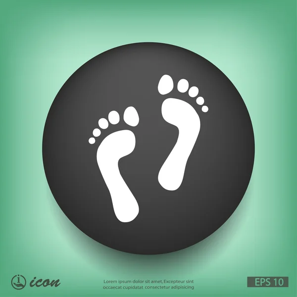 Footprints flat design icon — Stock Vector