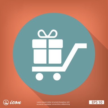 Alışveriş sepeti hediye simgesi ile