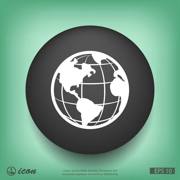 Globo icono de diseño plano — Archivo Imágenes Vectoriales