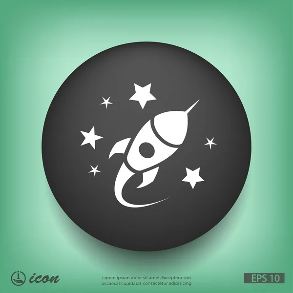 Rocket flat design icon — Stock Vector