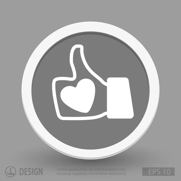 Like flat design icon — Stock Vector