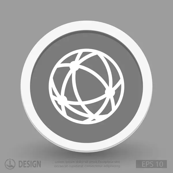 Globo icono de diseño plano — Vector de stock