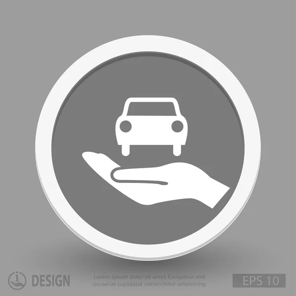 Hand with car icon — Stock Vector