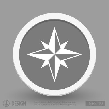 Pusula düz tasarım simgesi