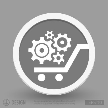 Alışveriş sepeti simgesini dişli