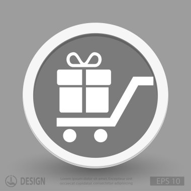 Alışveriş sepeti hediye simgesi ile