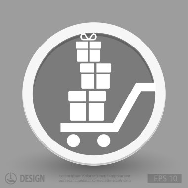 Alışveriş sepeti hediye simgesi ile