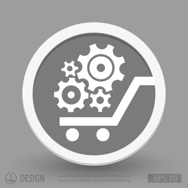 Alışveriş sepeti simgesini dişli