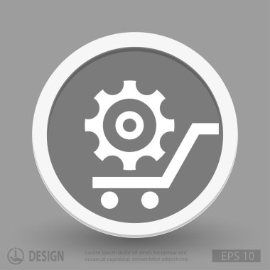 Alışveriş sepeti simgesini dişli