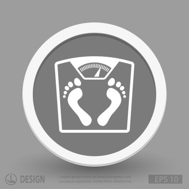 ayak izleri simgesi ile banyo Baskülü