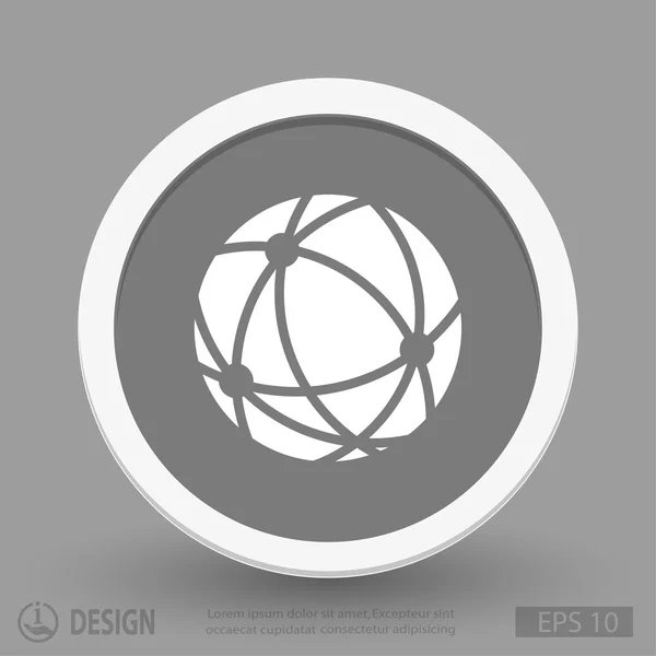 Globo icono de diseño plano — Vector de stock
