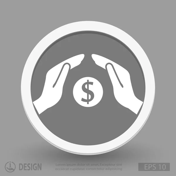 Geld in handen pictogram — Stockvector