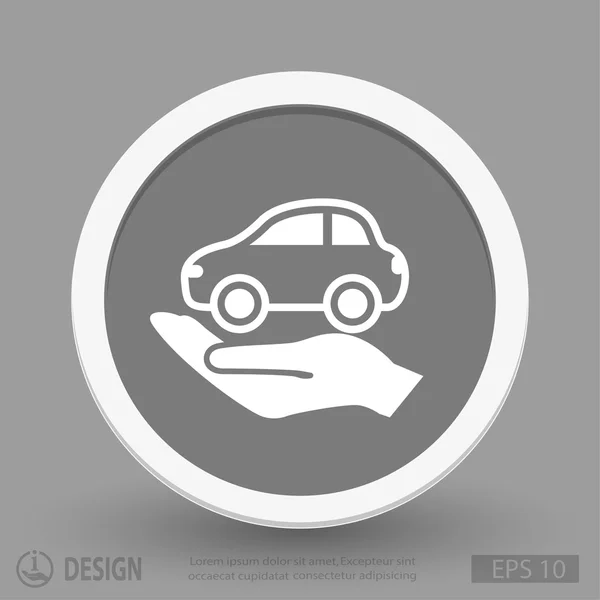 Hand with car icon — Stock Vector