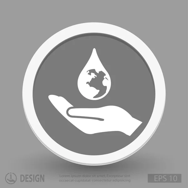 Hand mit Globus-Öko-Symbol — Stockvektor