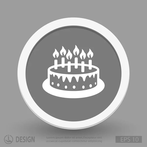 Holiday cake flat design icon — Stock Vector