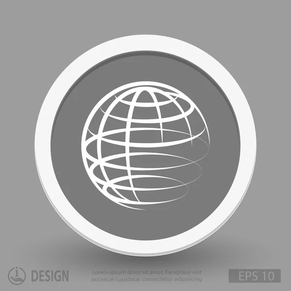 Globo icono de diseño plano — Vector de stock
