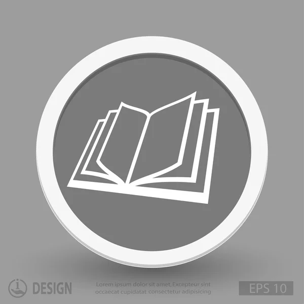 Ícone de design liso livro — Vetor de Stock