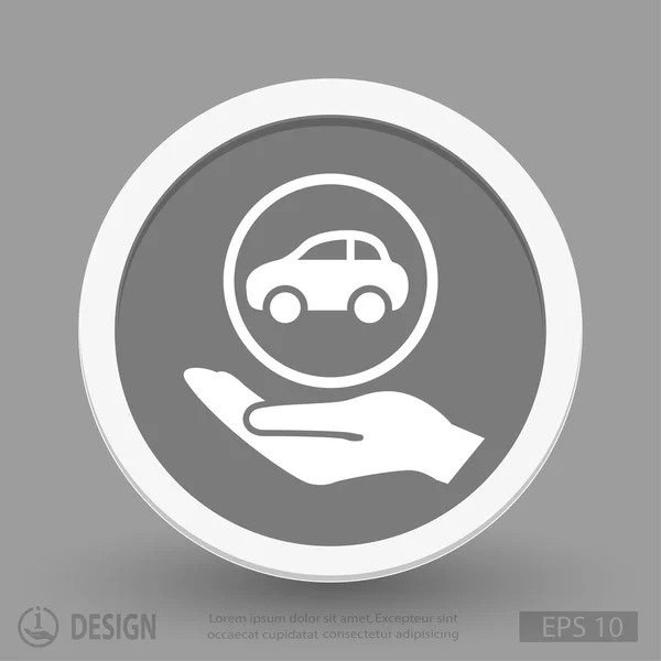 Mano con icono de coche — Vector de stock