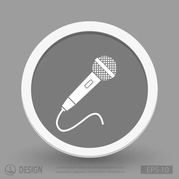 Icône design plat microphone — Image vectorielle