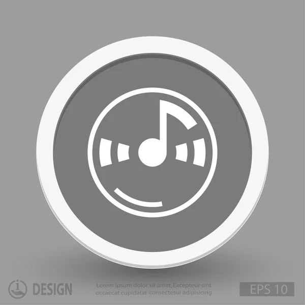 Musik Note flache Design-Ikone — Stockvektor