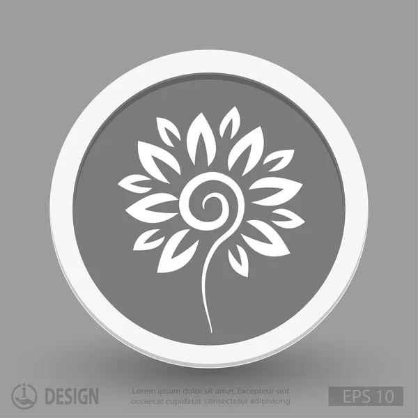 Flower flat design icon — Stock Vector