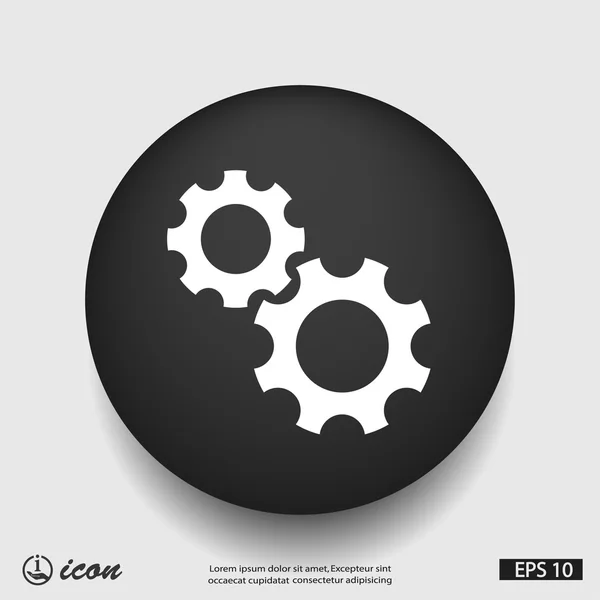 Gear flat design icon — Stock Vector