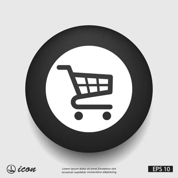 Carrito de compras diseño plano icono — Archivo Imágenes Vectoriales