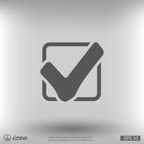 Marca de verificación icono de diseño plano — Vector de stock