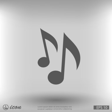 Müzik notlar düz tasarım simgesi
