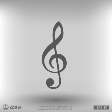 Müzik anahtar düz tasarım simgesi