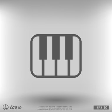 Müzik klavye düz tasarım simgesi