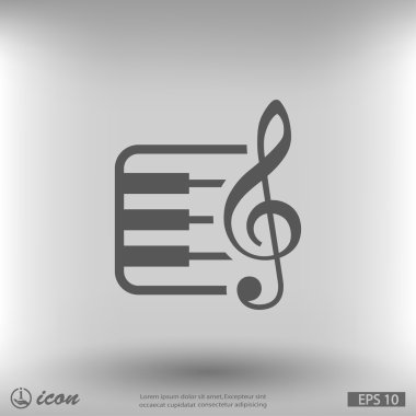 müzik anahtar ve klavye simgesi